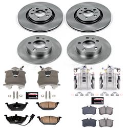 PowerStop Z17 Evolution Plus Stock Replacement Brake Kits with Calipers for 1999 BEETLE, GOLF, 2000 JETTA - KCOE840