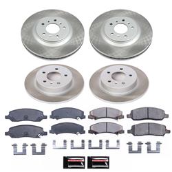 PowerStop Z17 Evolution Plus Semi-Coated Rotor Brake Kits for 2006-2011 DTS, LUCERNE - SC4097