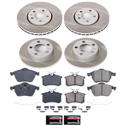 PowerStop Z17 Evolution Plus Semi-Coated Rotor Brake Kits for 1999 GOLF, 1998-1999 JETTA - SC5404