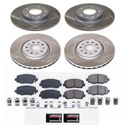 PowerStop Z17 Evolution Plus Semi-Coated Rotor Brake Kits for 2015-2017 200, 2014-2022 CHEROKEE - SC6539