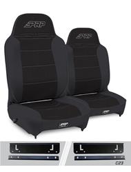 PRP Black Tweed Seat Enduro Reclining Suspension Black Tweed Bucket Seat A130110-C23-50