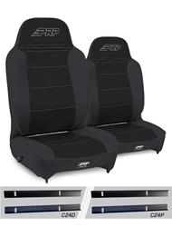 PRP Black Tweed Seat Enduro Reclining Suspension Black Tweed Bucket Seat A130110-C24-50