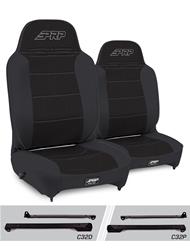 PRP Black Tweed Seat Enduro Reclining Suspension Black Tweed Bucket Seat A130110-C32-50