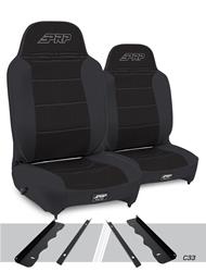 PRP Black Tweed Seat Enduro Reclining Suspension Black Tweed Bucket Seat A130110-C33-50