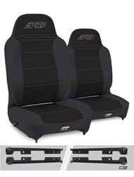 PRP Black Tweed Seat Enduro Reclining Suspension Black Tweed Bucket Seat A130110-C38-50