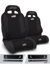 PRP Black Tweed Seat EnduroTrek Reclining Suspension Black Tweed Bucket Seat A89010-C23-50