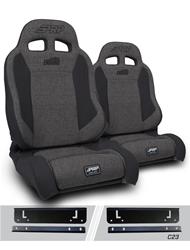 PRP Gray Tweed Seat EnduroTrek Reclining Suspension Gray Tweed Bucket Seat A89010-C23-54