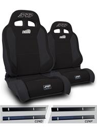 PRP Black Tweed Seat EnduroTrek Reclining Suspension Black Tweed Bucket Seat A89010-C24-50