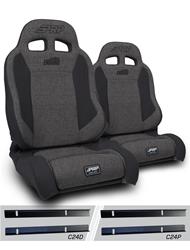 PRP Gray Tweed Seat EnduroTrek Reclining Suspension Gray Tweed Bucket Seat A89010-C24-54