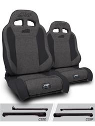 PRP Gray Tweed Seat EnduroTrek Reclining Suspension Gray Tweed Bucket Seat A89010-C32-54