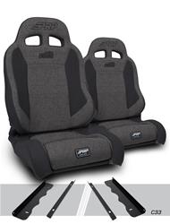 PRP Gray Tweed Seat EnduroTrek Reclining Suspension Gray Tweed Bucket Seat A89010-C33-54