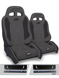 PRP Gray Tweed Seat EnduroCrawl Reclining Suspension Gray Tweed Bucket Seat A90010-C23-54