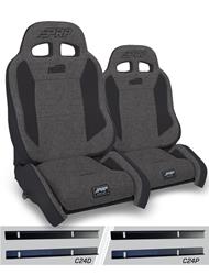 PRP Gray Tweed Seat EnduroCrawl Reclining Suspension Gray Tweed Bucket Seat A90010-C24-54