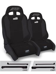 PRP Black Tweed Seat EnduroCrawl Reclining Suspension Black Tweed Bucket Seat A90010-C32-50
