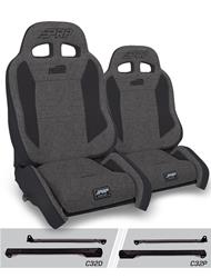 PRP Gray Tweed Seat EnduroCrawl Reclining Suspension Gray Tweed Bucket Seat A90010-C32-54