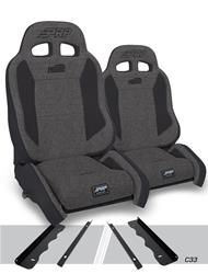 PRP Gray Tweed Seat EnduroCrawl Reclining Suspension Gray Tweed Bucket Seat A90010-C33-54
