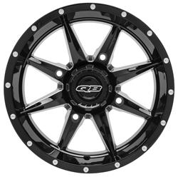 Quadboss Slicer Gloss Black Machined Wheels 14x7