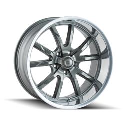 Ridler 650 Series Gloss Gray Wheels with Polished Lip 20x10