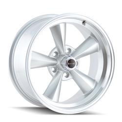 Ridler 675 Series Matte Silver with Machined Lip Wheels 17x8