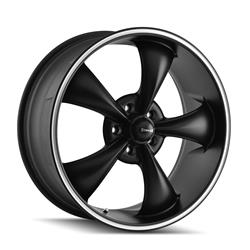Ridler 695 Series Matte Black with Machined Lip Wheels