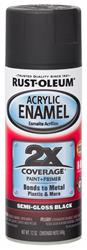 Rust-Oleum Acrylic Enamel 2X Coverage Paint 12 Oz. Semi-gloss Black 271915