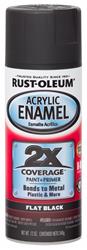 Rust-Oleum Acrylic Enamel 2X Coverage Paint 12 Oz. Flat Black 271918