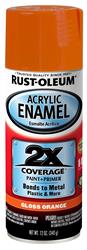 Rust-Oleum Acrylic Enamel 2X Coverage Paint 12 Oz. Gloss Orange 271921