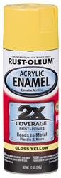 Rust-Oleum Acrylic Enamel 2X Coverage Paint 12 Oz. Gloss Yellow 316890