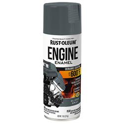 Rust-Oleum Engine Enamel Ceramic Coating Spray Paint 11 Oz. Gloss Gray/Silver 366435