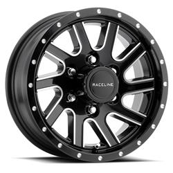 Raceline Wheels 821 Twisted Gloss Black Wheels with Milled Accents 16x6