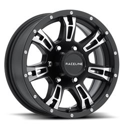 Raceline Wheels 840 Arsenal Trailer Black with Machined Spoke Wheels 15x6