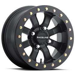 Raceline Wheels A71 Mamba Matte Black Beadlock Wheels 14x8