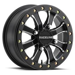Raceline Wheels A71MB UTV Mamba Satin Black Beadlock Wheels with Machined Accents 15x6