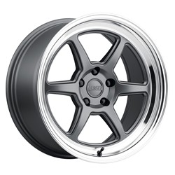 Kansei Wheels K14B Roku Matte Gray Wheels with Machined Lip 18x8.5