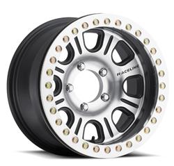 Raceline Wheels RT232 Monster Beadlock Silver Wheels 17x8.5