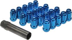 UrMarketOutlet Blue Aluminum M12 x 1.50 20MM Diameter/60MM Open/107MM Close Height Open End Acorn Tuner w/Spike Cap 20 Piece Lug Nuts 