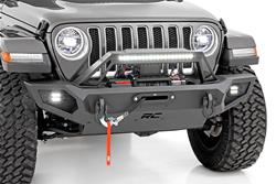 Rough Country Full Width LED Winch Bumpers for 2020-2023 GLADIATOR, 2007-2023 WRANGLER, 2018 WRANGLER JK - 10585
