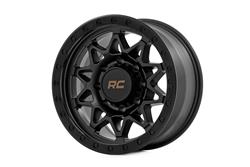 Rough Country 78 Series Semi-Gloss Black Wheels with Simulated Beadlock 18x9