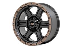 Rough Country 79 Series Semi-Gloss Black Wheels with Bronze Simulated Beadlock 17x8.5
