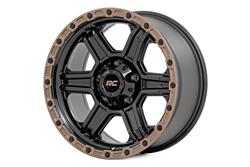 Rough Country 79 Series Semi-Gloss Black Wheels with Bronze Simulated Beadlock 18x9