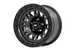 Rough Country 82 Series Semi-Gloss Black Wheels with Black Simulated Beadlock 15x8