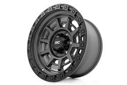 Rough Country 85 Series Matte Gray Wheels with Black Simulated Beadlock
