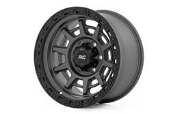 Rough Country 85 Series Matte Gray Wheels with Black Simulated Beadlock 17x9