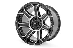 Rough Country 89 Series Gloss Black Wheels with Machined Gunmetal Accents 17x9