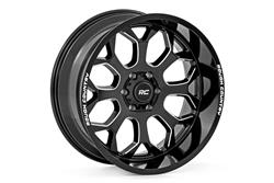 Rough Country 96 Series Gloss Black Wheels with Machined Accents 20x9