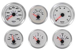 Sierra Marine White Premier Pro Series Gauge Kits 67654P