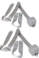 RetroBelt 3-Point Retractable Lap and Shoulder Seat Belt Systems RB-557HKT-GRY-BE