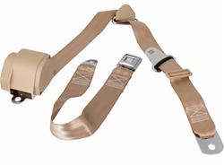 RetroBelt 3-Point Retractable Lap and Shoulder Seat Belt Systems RB-557HKT-TAN-BE