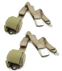 RetroBelt 3-Point Retractable Lap and Shoulder Seat Belt Systems RB-6475GMKT-TAN