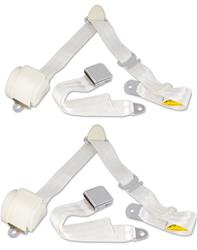 RetroBelt 3-Point Retractable Lap and Shoulder Seat Belt Systems RB-6475GMKT-WHT